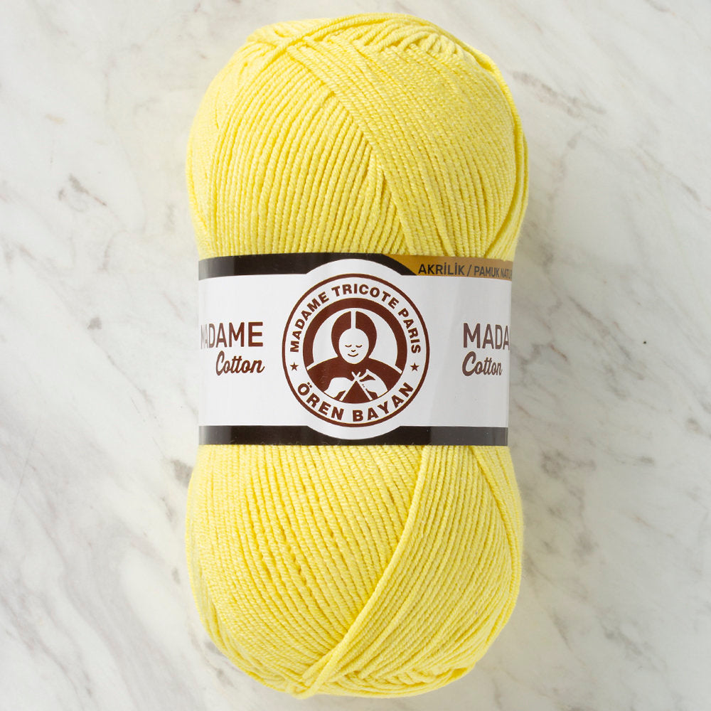 Madame Tricote Paris Madame Cotton Yarn, Yellow - 006