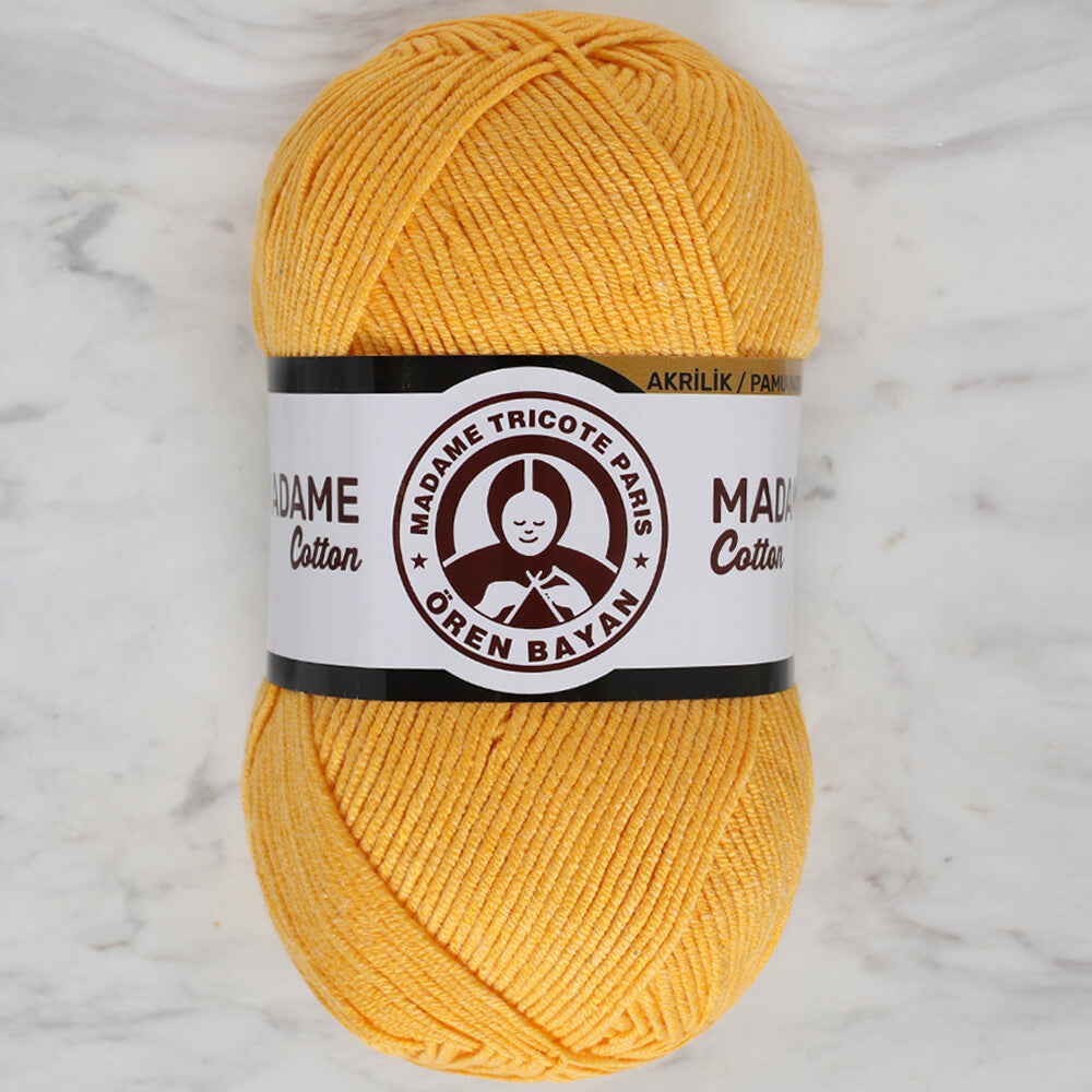 Madame Tricote Paris Madame Cotton Yarn, Yellow - 039