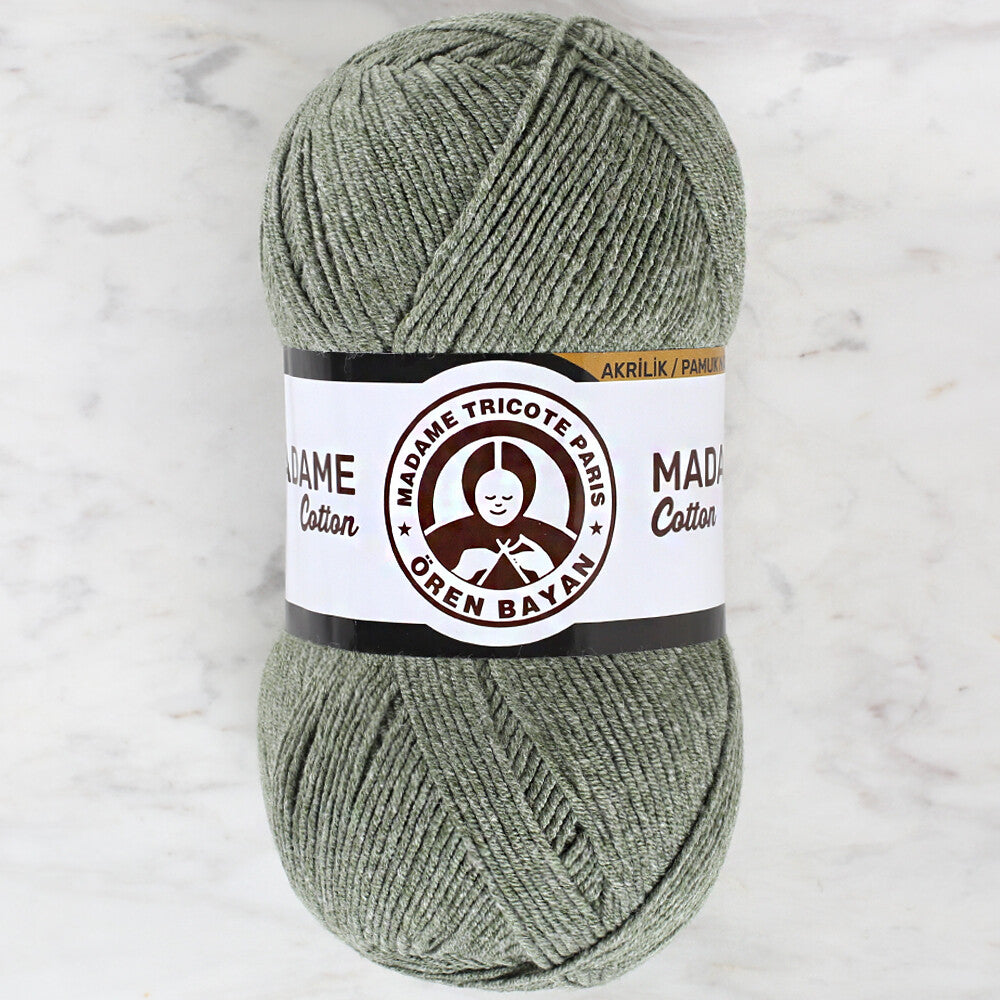 Madame Tricote Paris Madame Cotton Yarn, Green  - 054