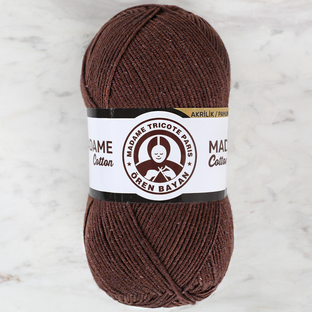 Madame Tricote Paris Madame Cotton Yarn, Dark Brown - 059