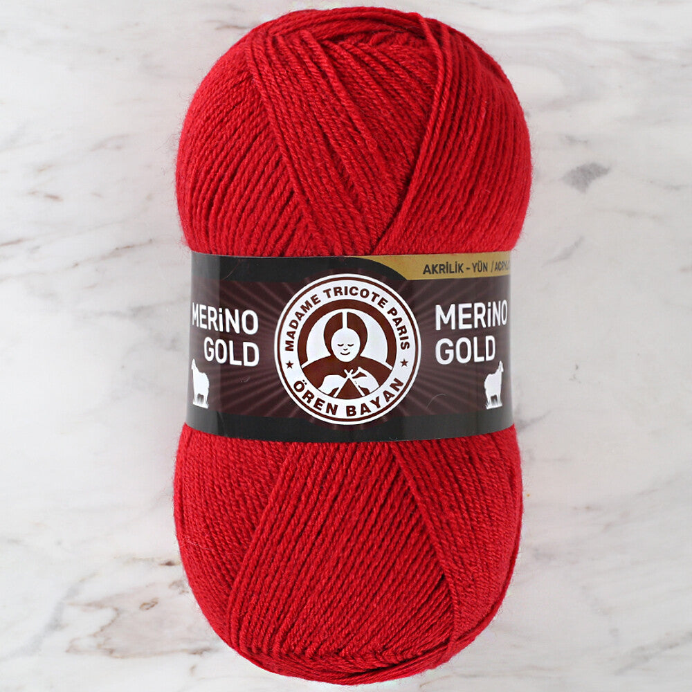 Madame Tricote Paris Merino Gold Yarn, Red - 033