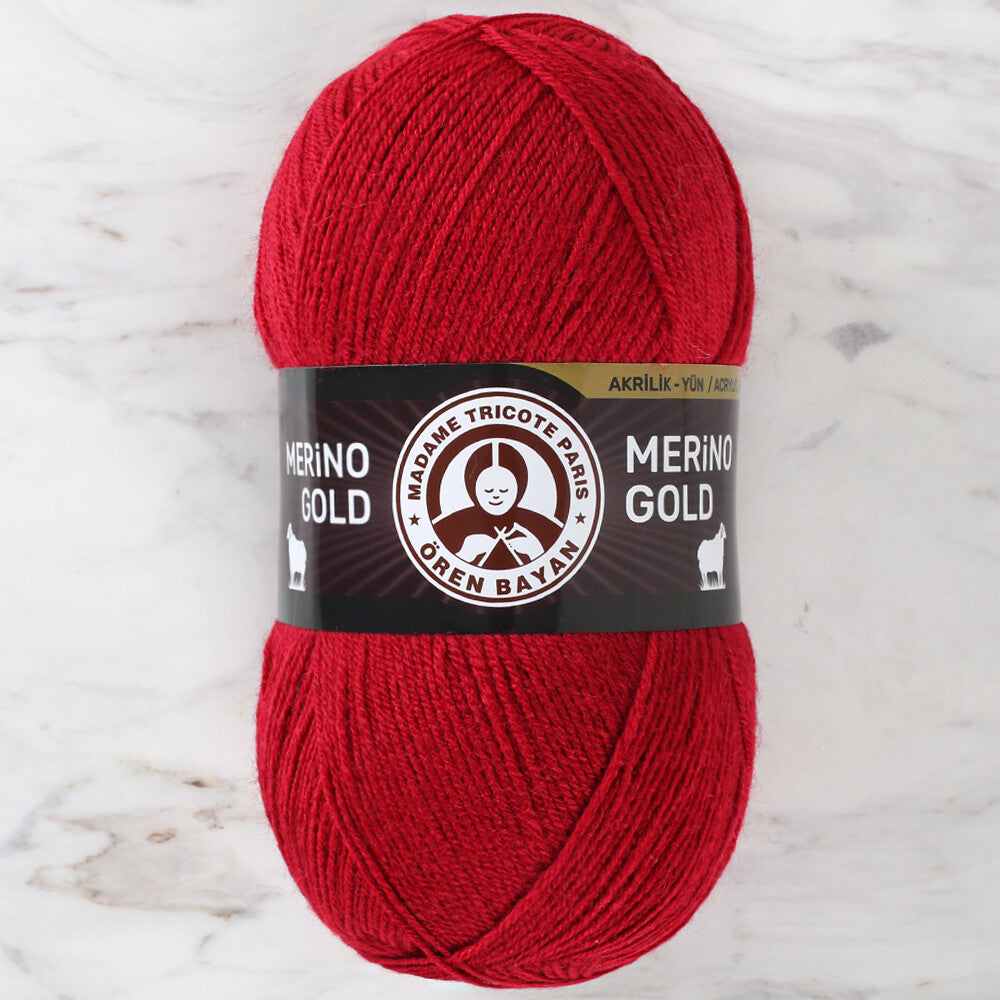 Madame Tricote Paris Merino Gold Yarn, Red - 034