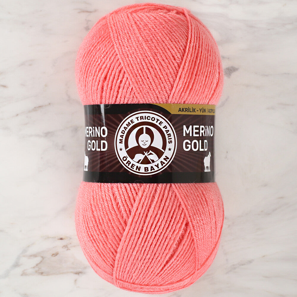 Madame Tricote Paris Merino Gold Yarn, Pinkish Orange - 036