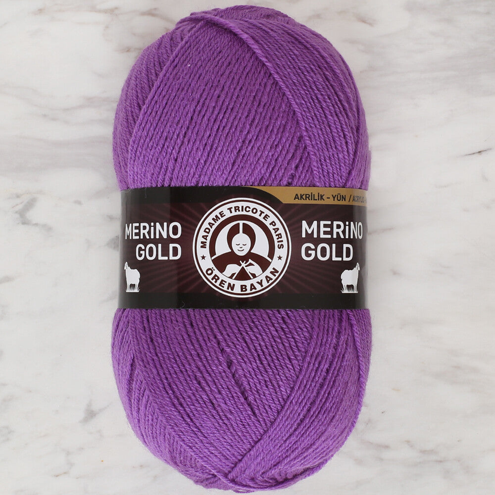 Madame Tricote Paris Merino Gold Knitting Yarn, Purple - 059