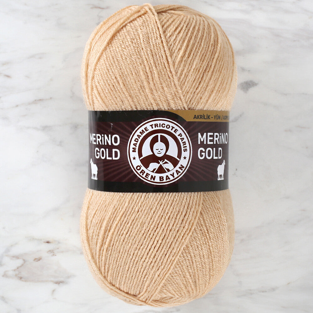 Madame Tricote Paris Merino Gold Yarn, Beige - 114