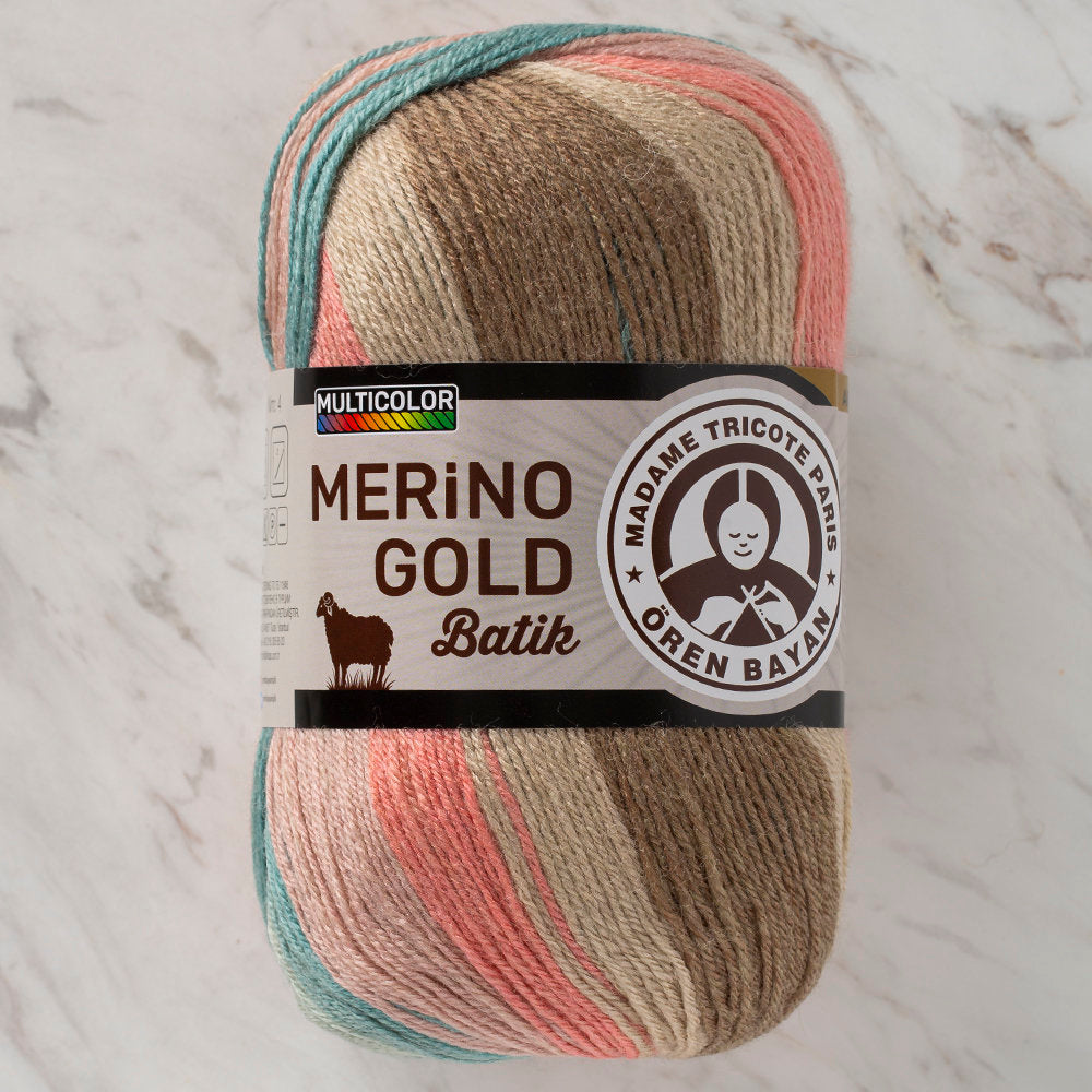 Madame Tricote Paris Merino Gold Batik Knitting Yarn, Variegated - 839