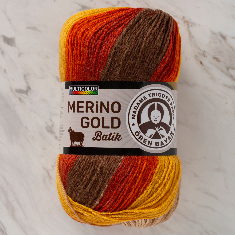 Madame Tricote Paris Merino Gold Batik Knitting Yarn, Variegated - 841