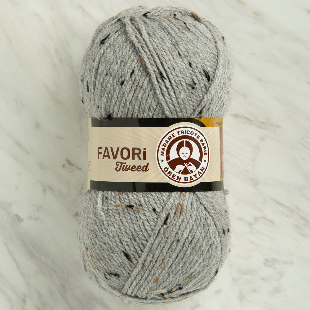 Madame Tricote Paris Favori Tweed, Light Grey - 007B