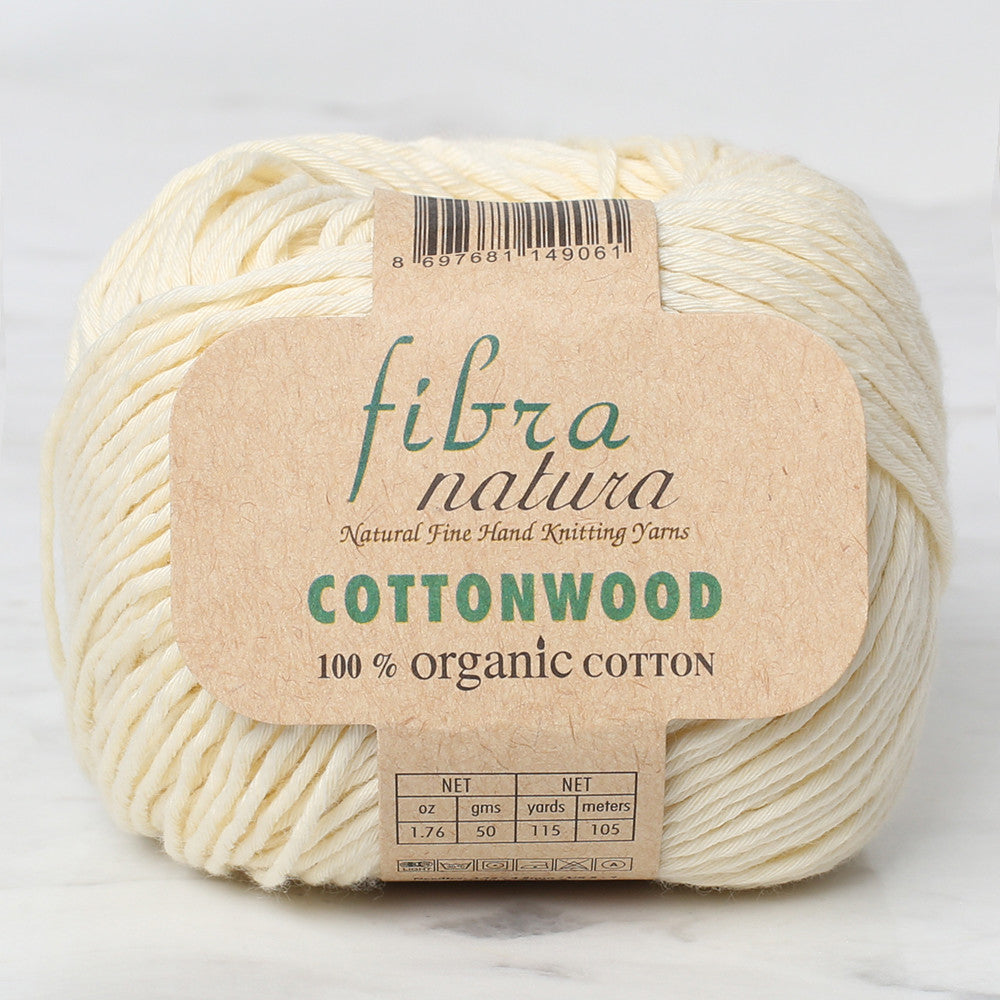 Fibra Natura Cottonwood Knitting Yarn, Light Yellow - 41124