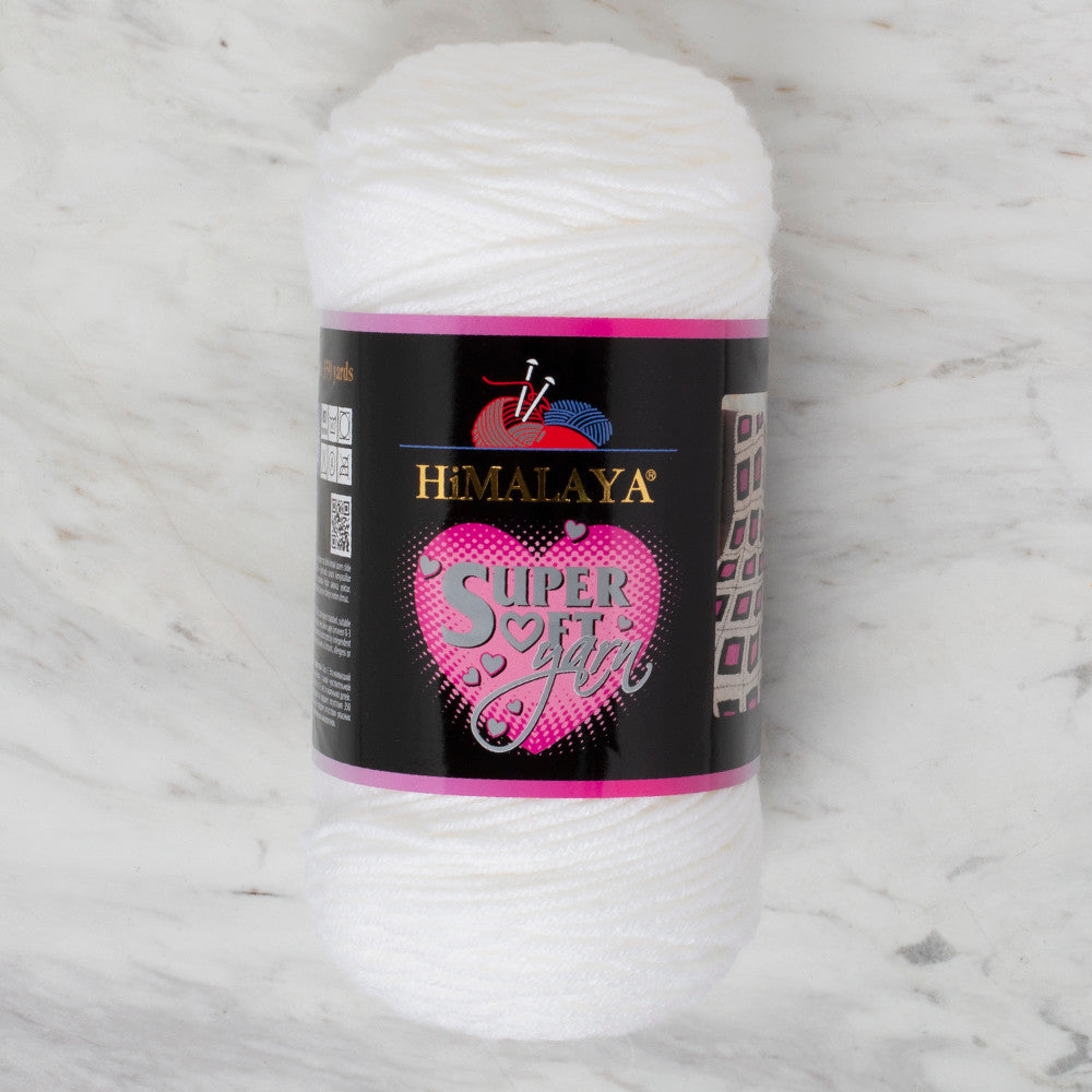 Himalaya Super Soft 200 gr Yarn, White -80801