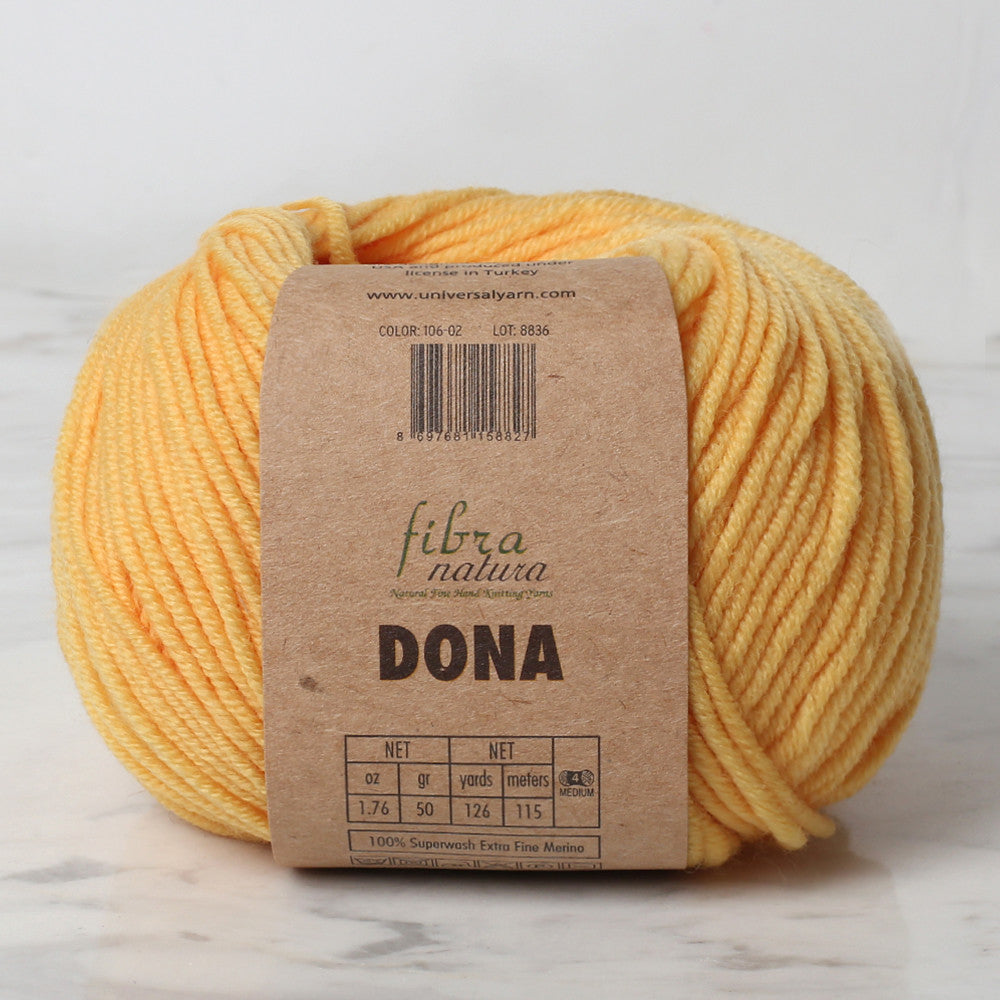 Fibra Natura Dona Knitting Yarn, Yellow - 106-02