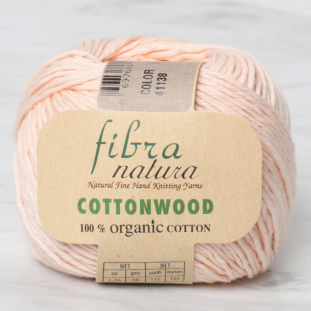 Fibra Natura Cottonwood Knitting Yarn, Light Salmon - 41138