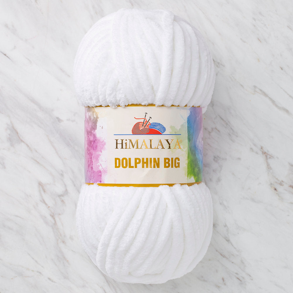 Himalaya Dolphin Big Chenille Yarn, White - 76701