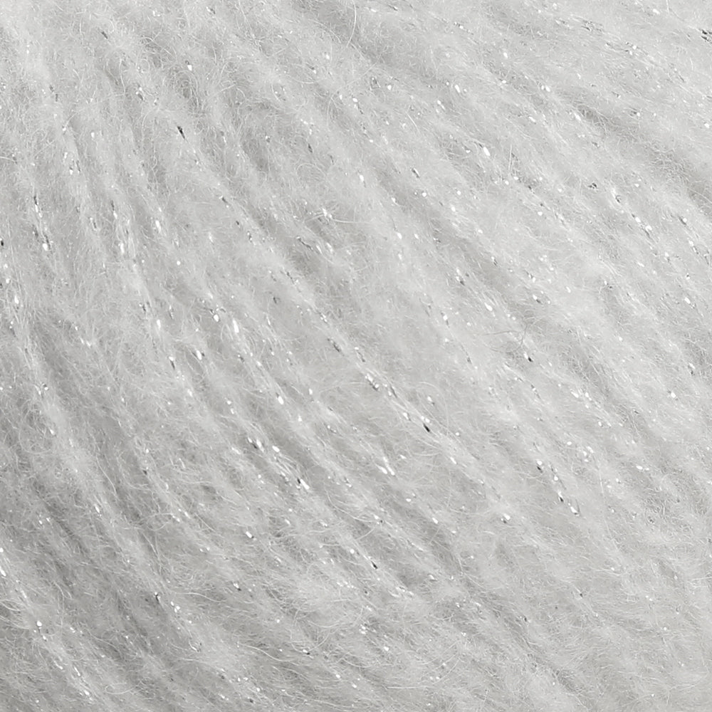 Rozetti Tılsım Glittery Hand Knitting Yarn Light Grey - 362-01