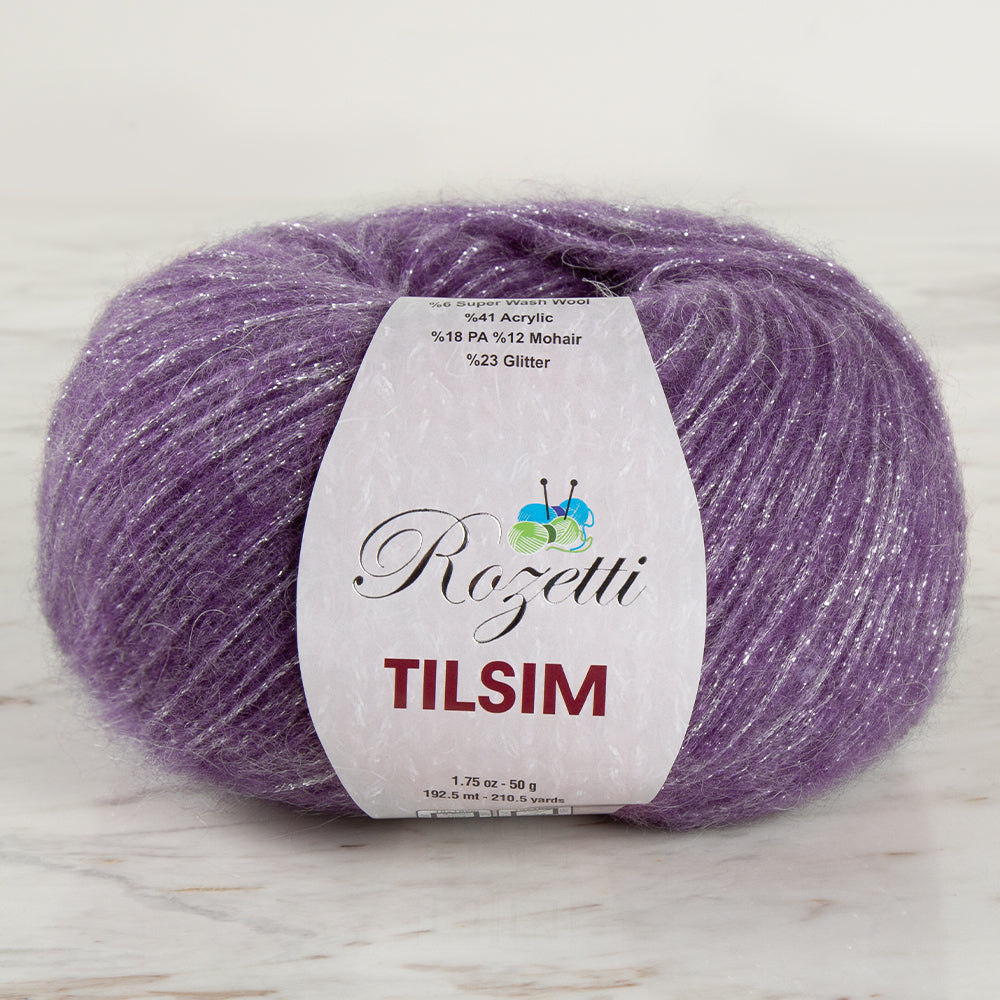 Rozetti Tılsım Glittery Hand Knitting Yarn Purple  - 362-07