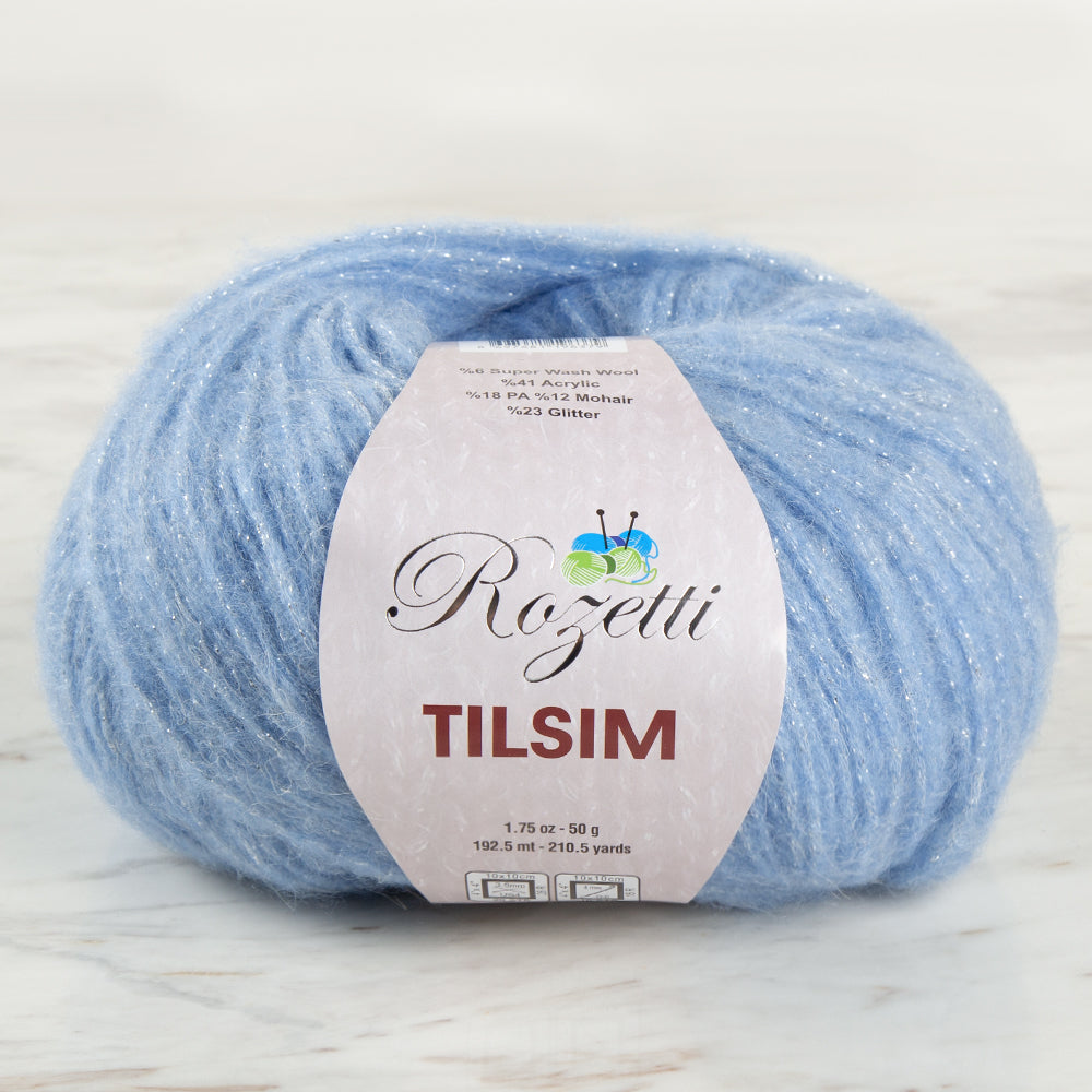Rozetti Tılsım Glittery Hand Knitting Yarn Blue - 362-09