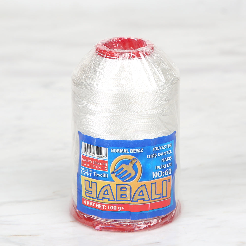 Yabalı Polyester Yarn Normal White 100 gr - No:60