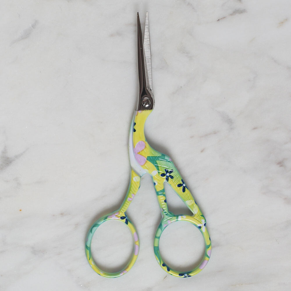 Yabalı Swan Shaped Decorative Embroidery Scissors, Green -YBL-048