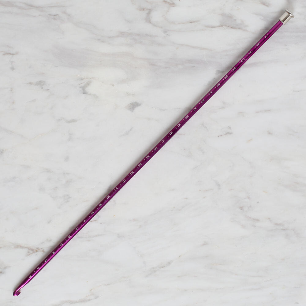 Yabalı 5mm 35 cm Crochet Hook with Measure, Purple - YBL-348
