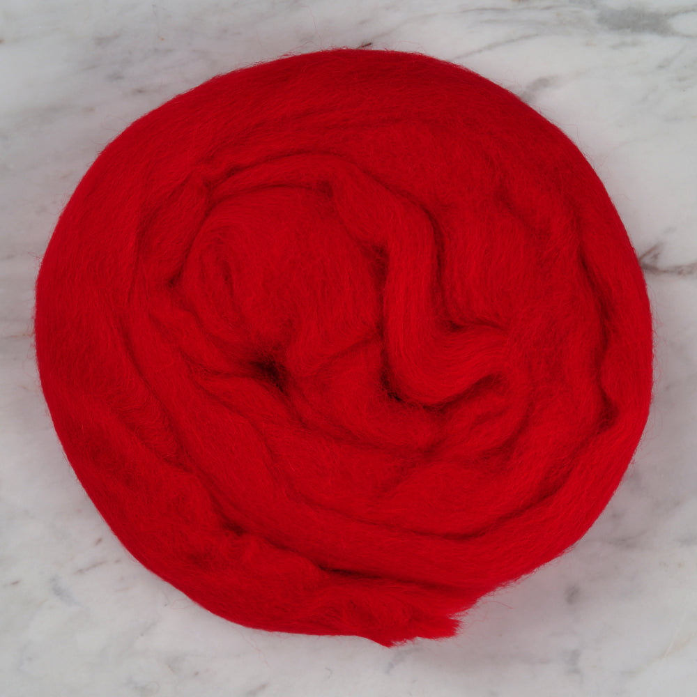 Kartopu Natural Wool Roving Felt,Red - K160