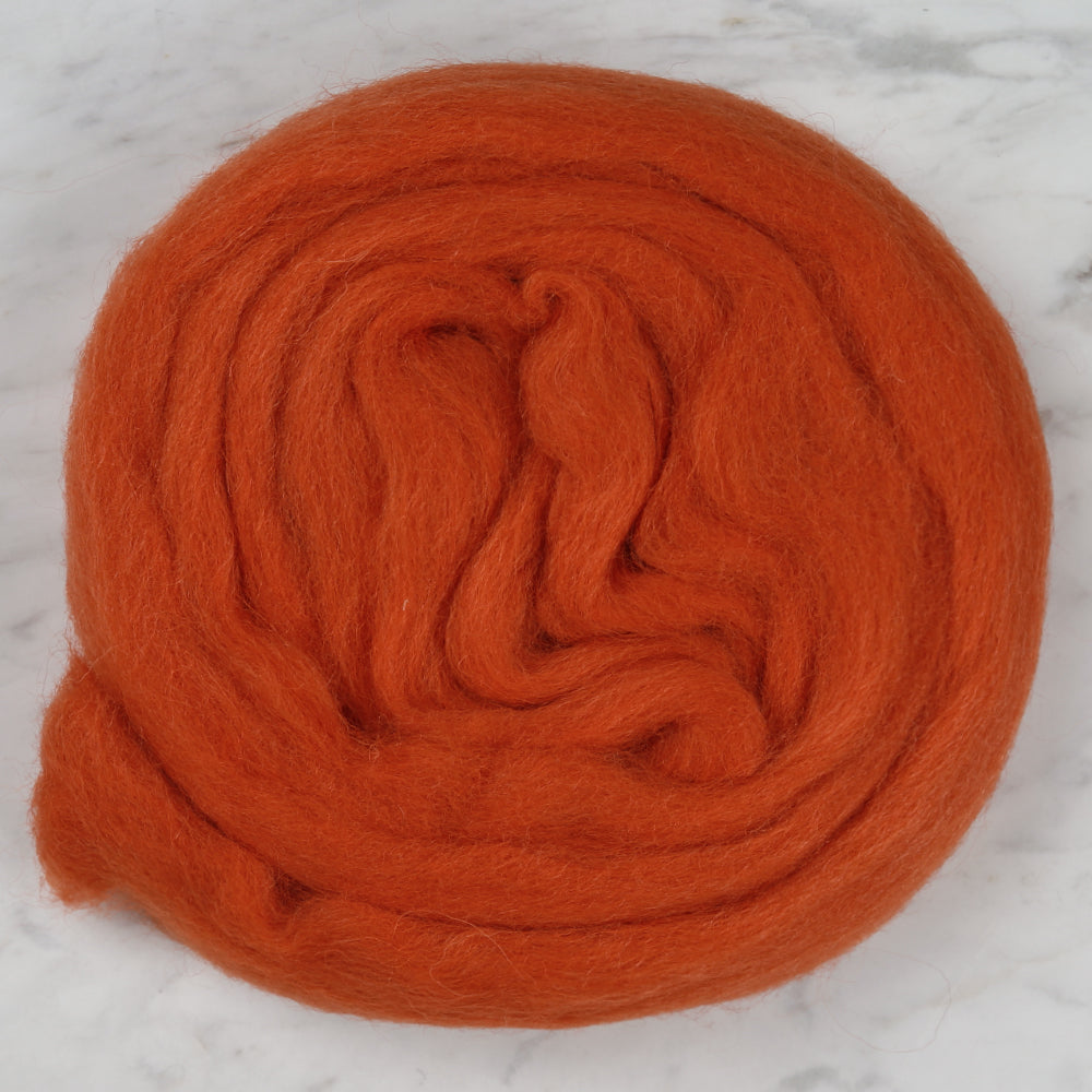 Kartopu Natural Wool Roving Felt,Orange - K210