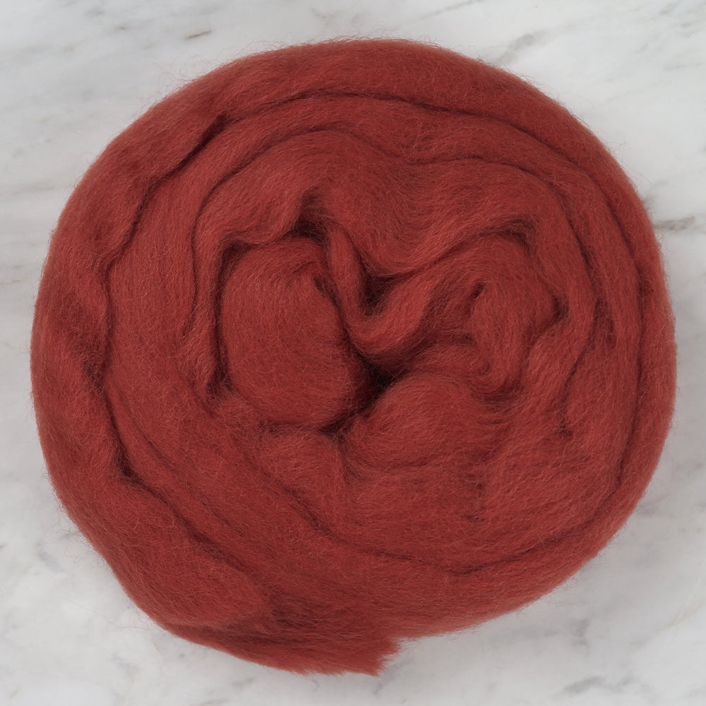 Kartopu Natural Wool Roving Felt,Brick color - K265