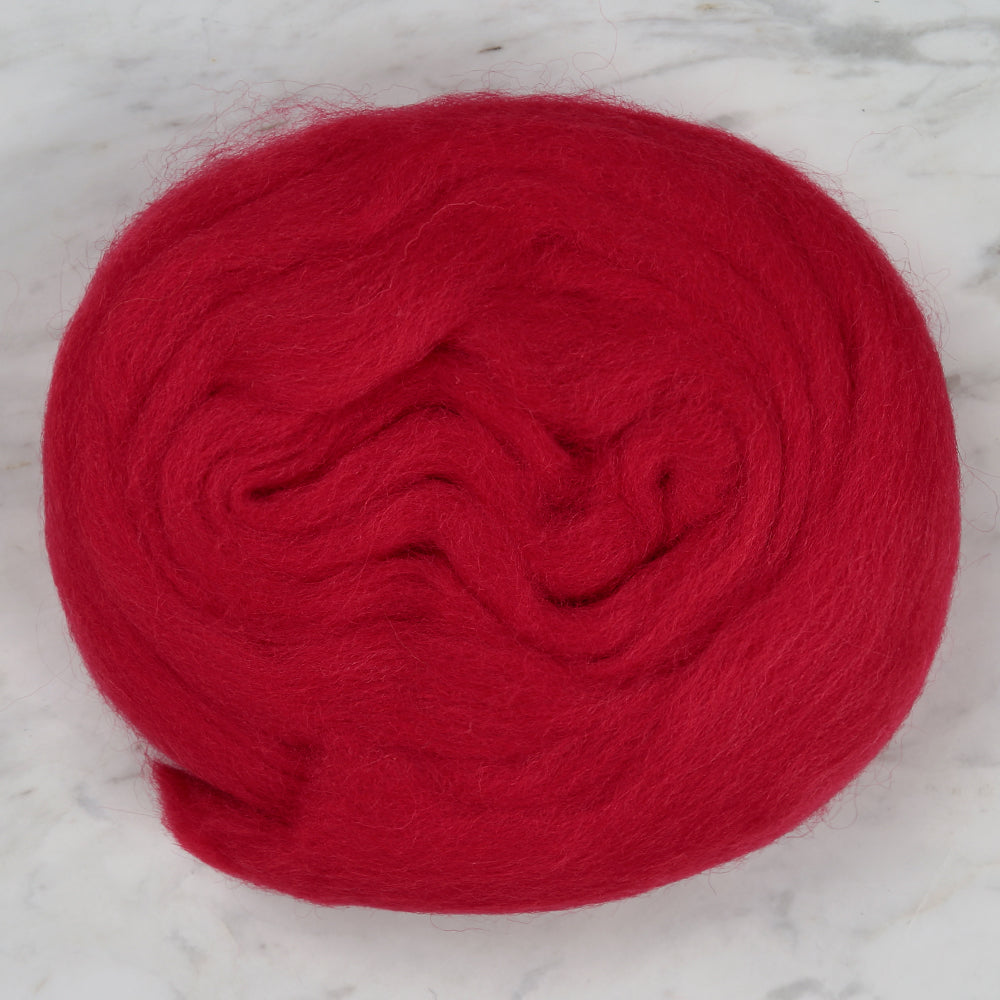 Kartopu Natural Wool Roving Felt,Red - K141