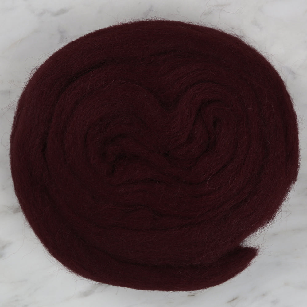 Kartopu Natural Wool Roving Felt,Maroon - K105