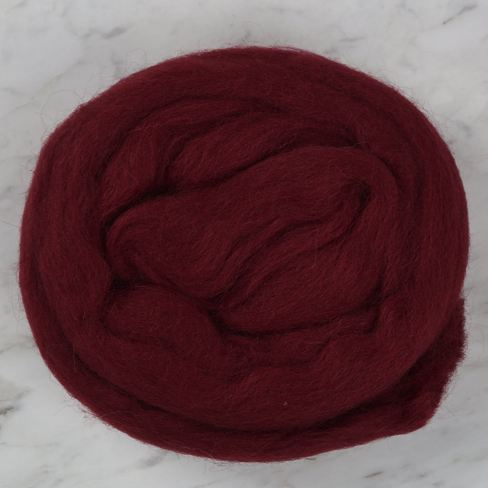 Kartopu Natural Wool Roving Felt,Maroon - K122