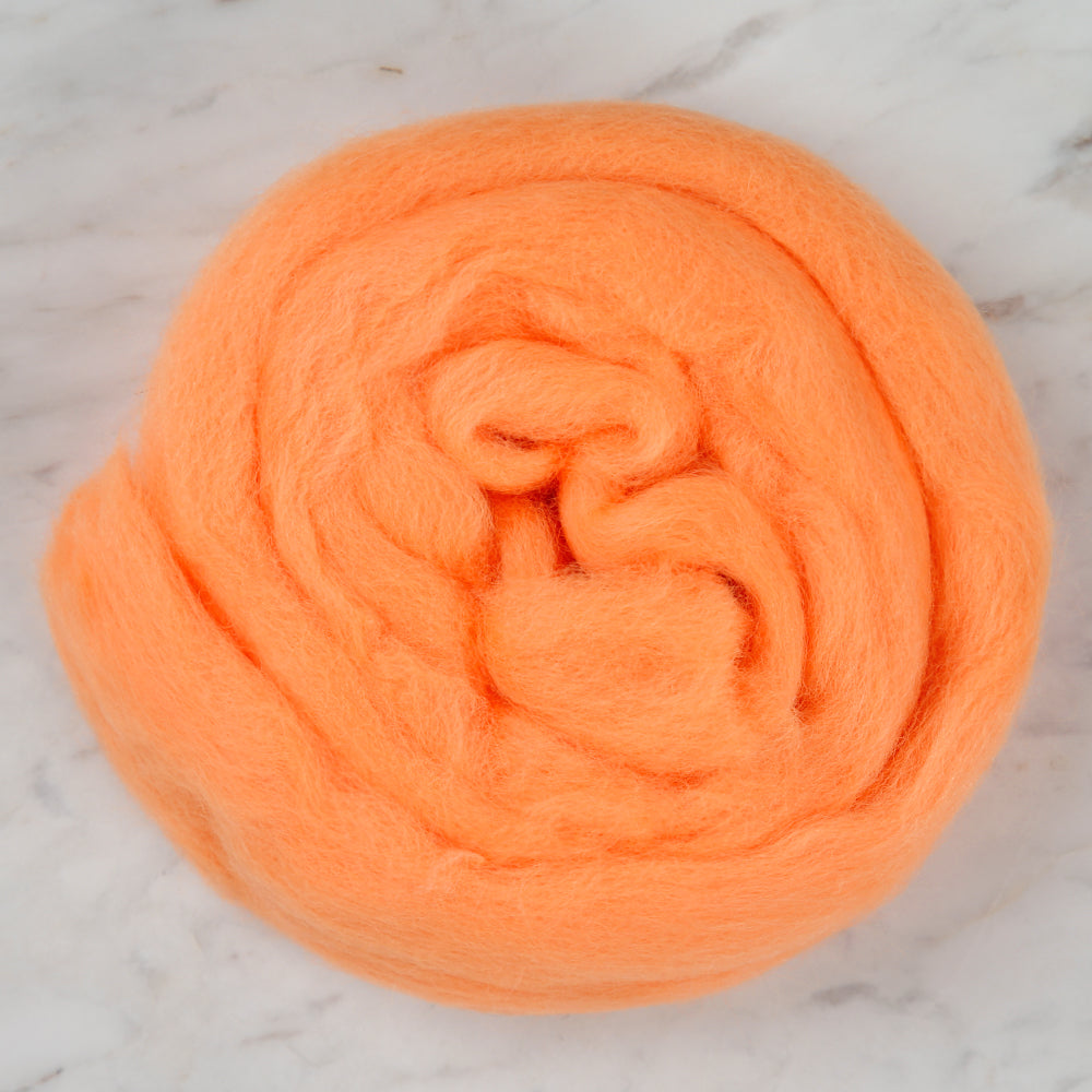 Kartopu Natural Wool Roving Felt,Orange - K209