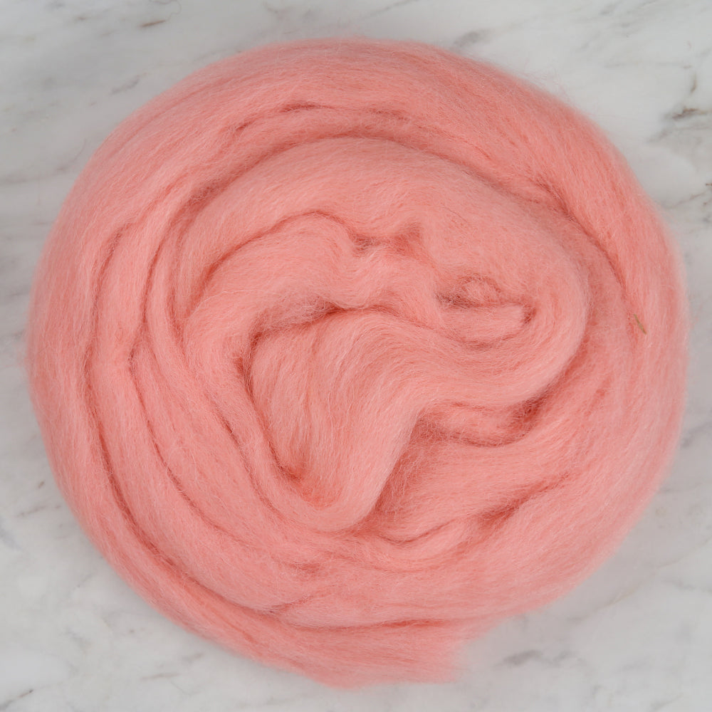 Kartopu Natural Wool Roving Felt,Salmon - K217