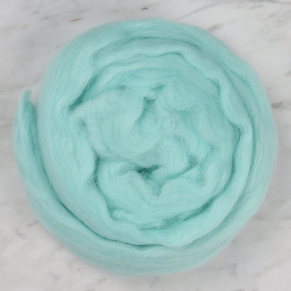 Kartopu Natural Wool Roving Felt,Cyan - K443