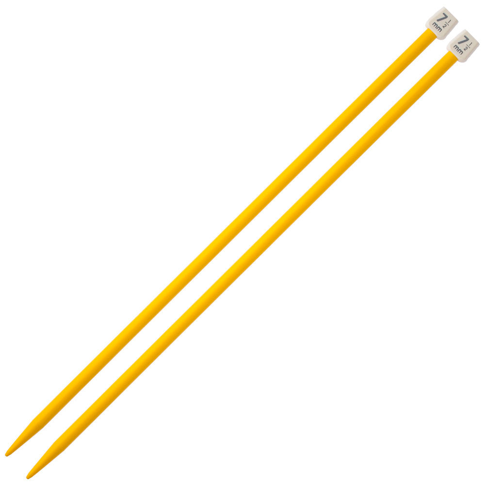 Pony Colour 7.5 mm 35 cm Plastic Knitting Needle, Yellow - 57666