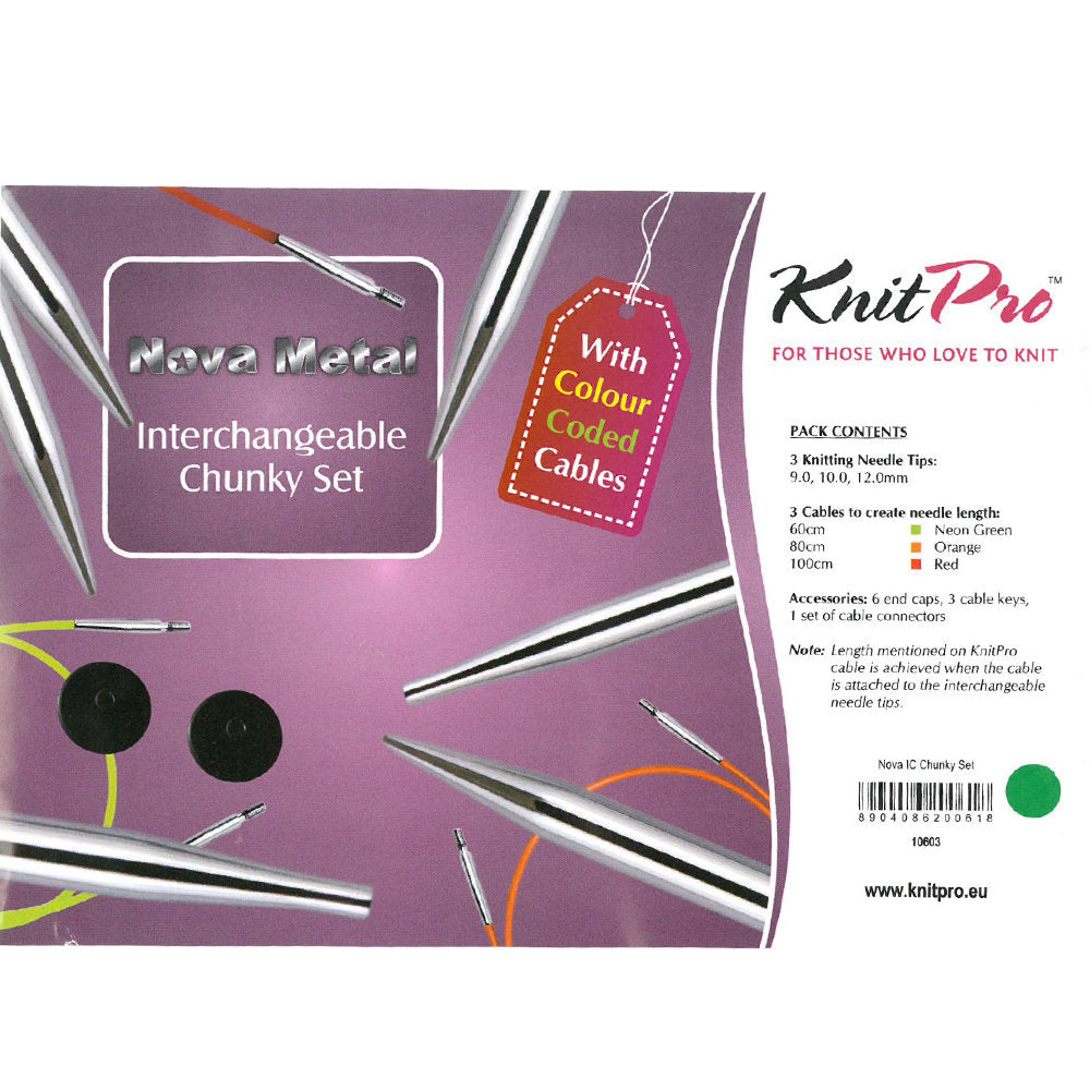 KnitPro Nova Metal Interchangeable Circular Needle Set, Chunky - 10603