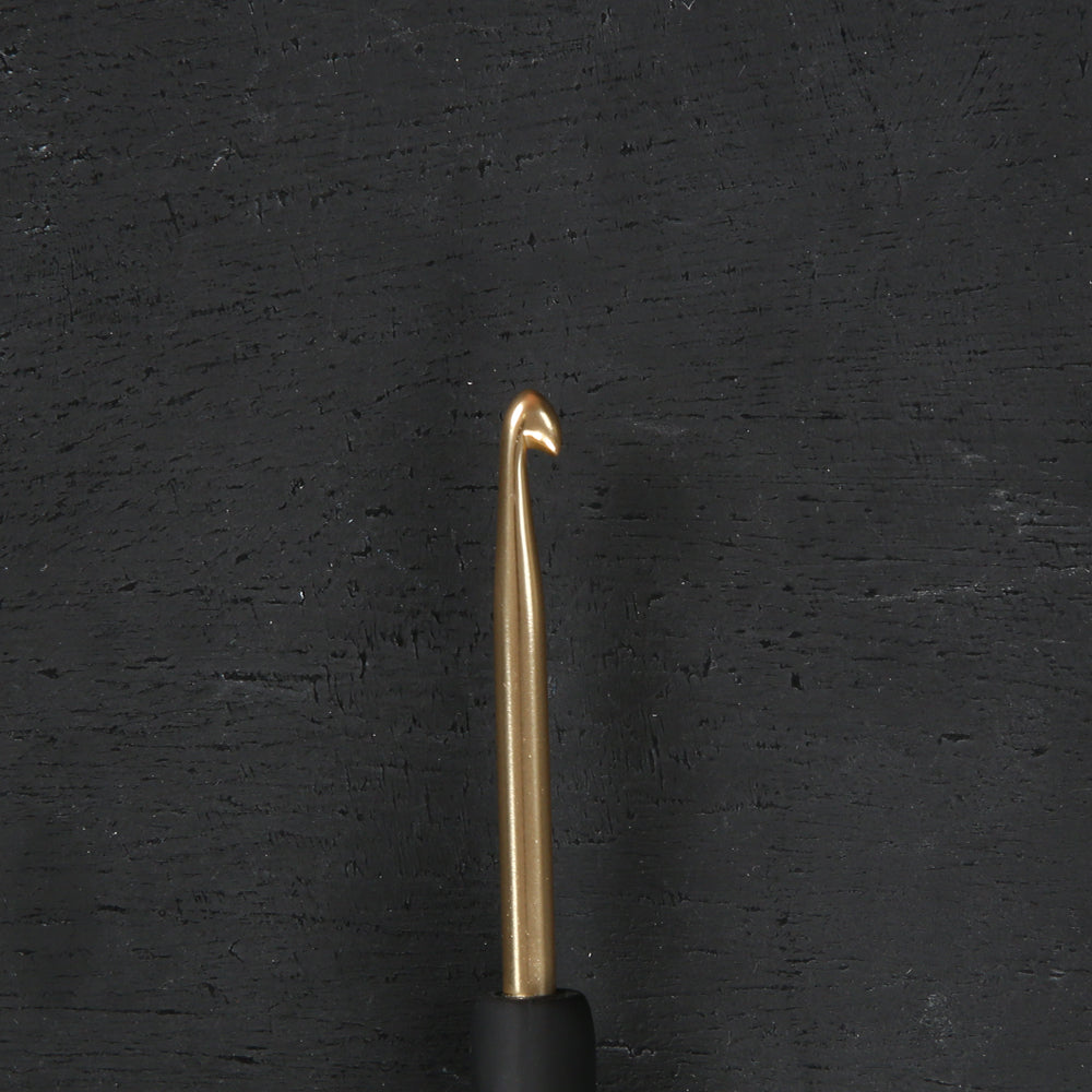 KnitPro Aluminum Gold 3.5mm Crochet Hook, Black - 30804