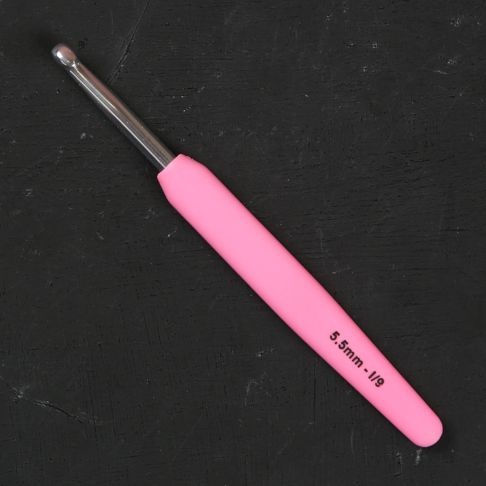 KnitPro Waves 5.5mm Pink Soft Handle Crochet Hook - 30912