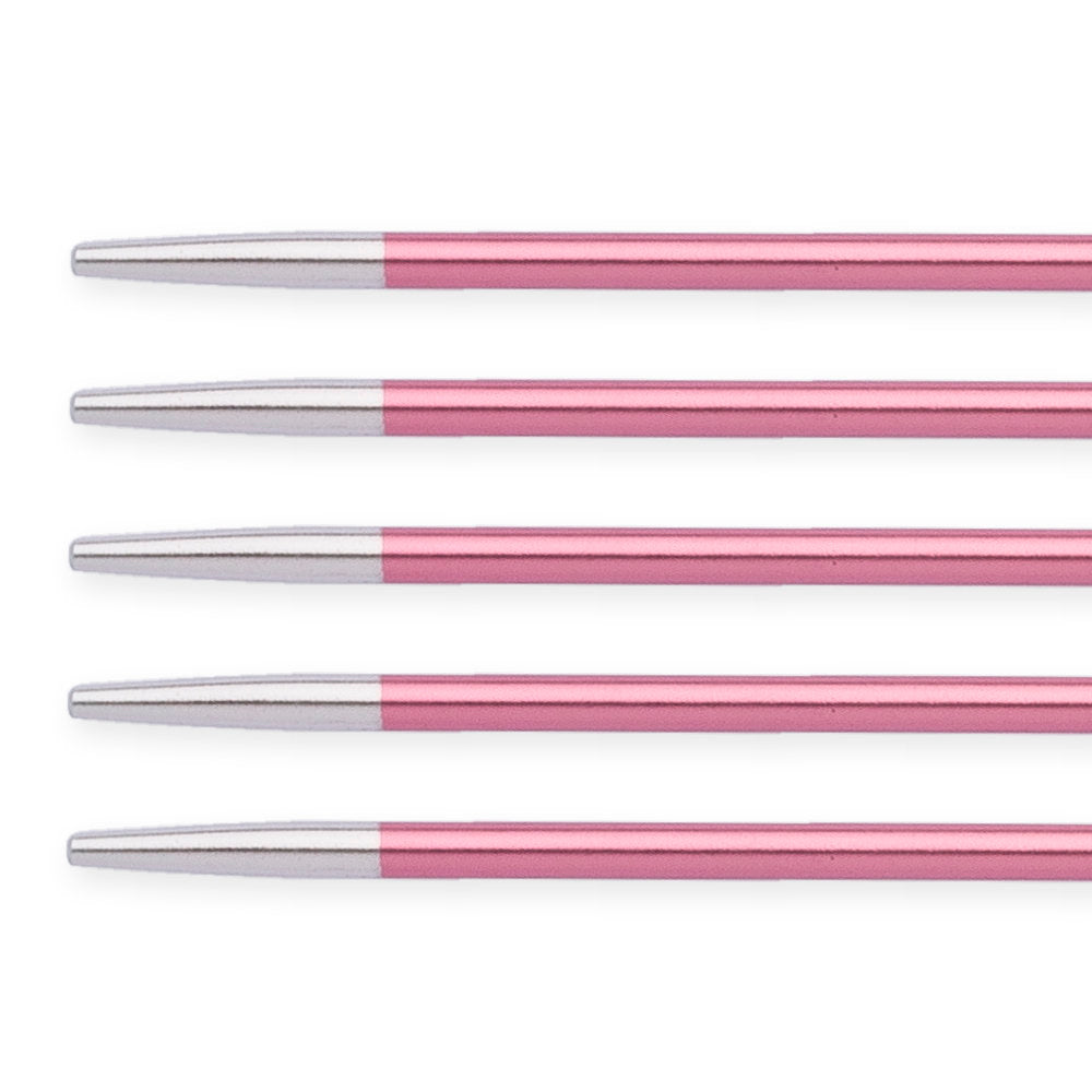 KnitPro Zing Set of 5, 2 mm 20 cm Metal Double Pointed Needles, Coral - 47031