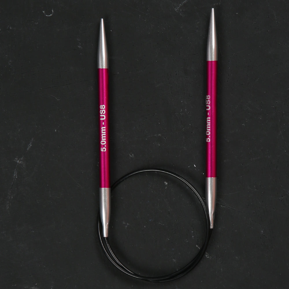 KnitPro Zing 5 Mm 40 Cm Metal Circular Needles, Ruby - 47071