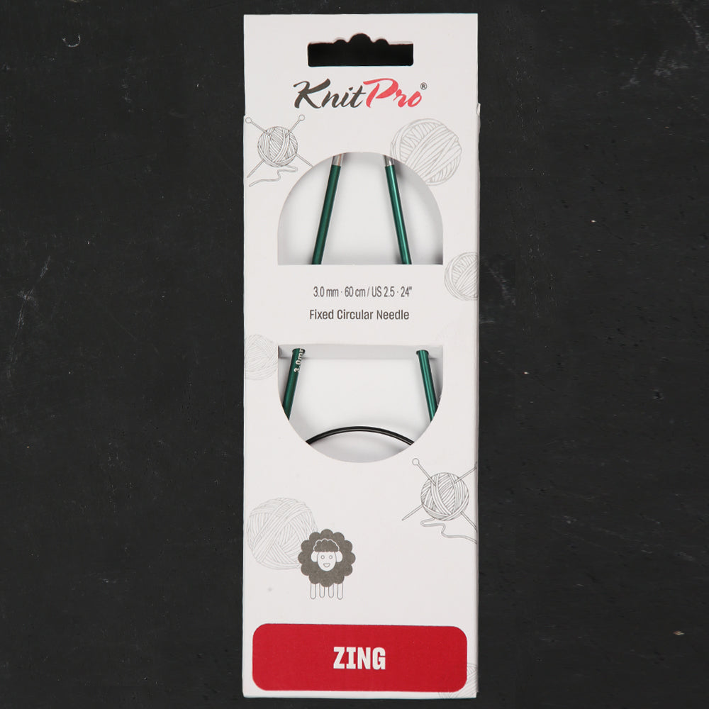 KnitPro Zing 3 Mm 60 Cm Metal Circular Needles, Jade - 47095