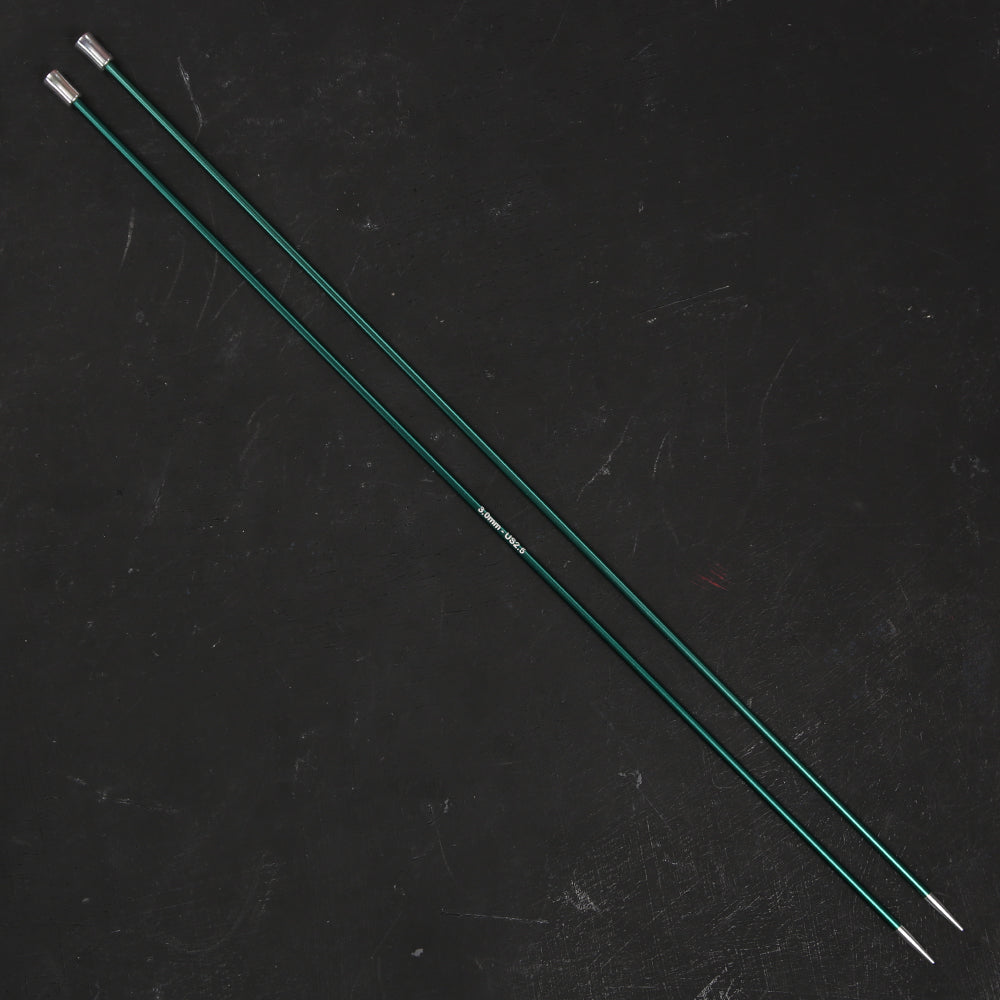 KnitPro Zing 3 mm 35 cm Metal Knitting Needles, Jade - 47295