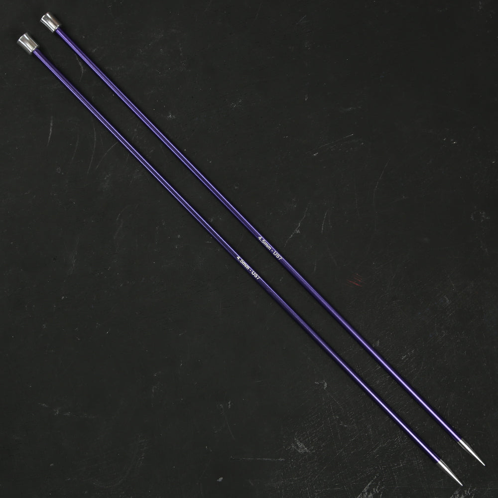 KnitPro Zing 4.5 mm 35 cm Metal Knitting Needles, Lolite - 47300