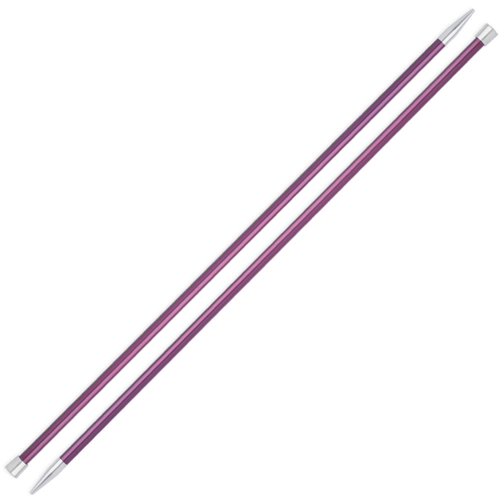 KnitPro Zing 6 mm 35 cm Metal Knitting Needles, Purple Velvet - 47303
