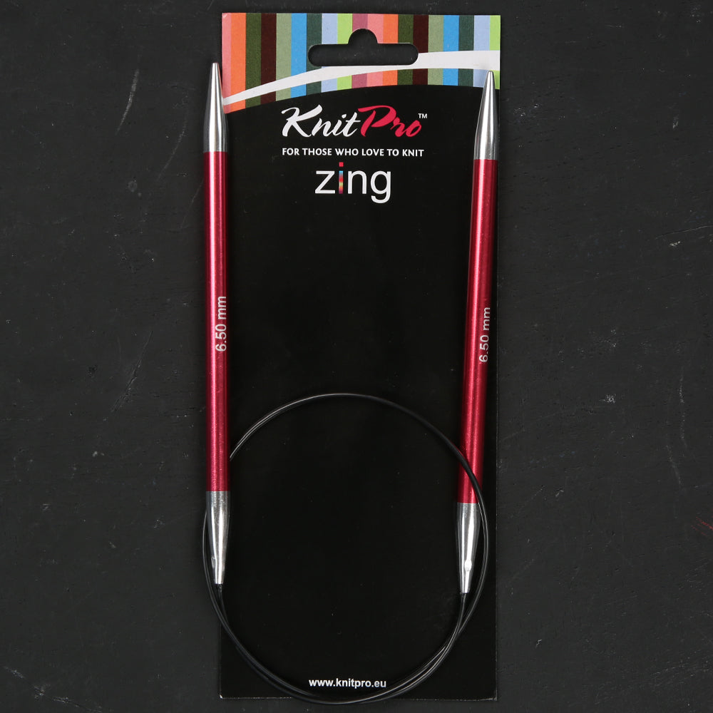 KnitPro Zing 6.5 Mm 60 Cm Metal Circular Needles, - 47104