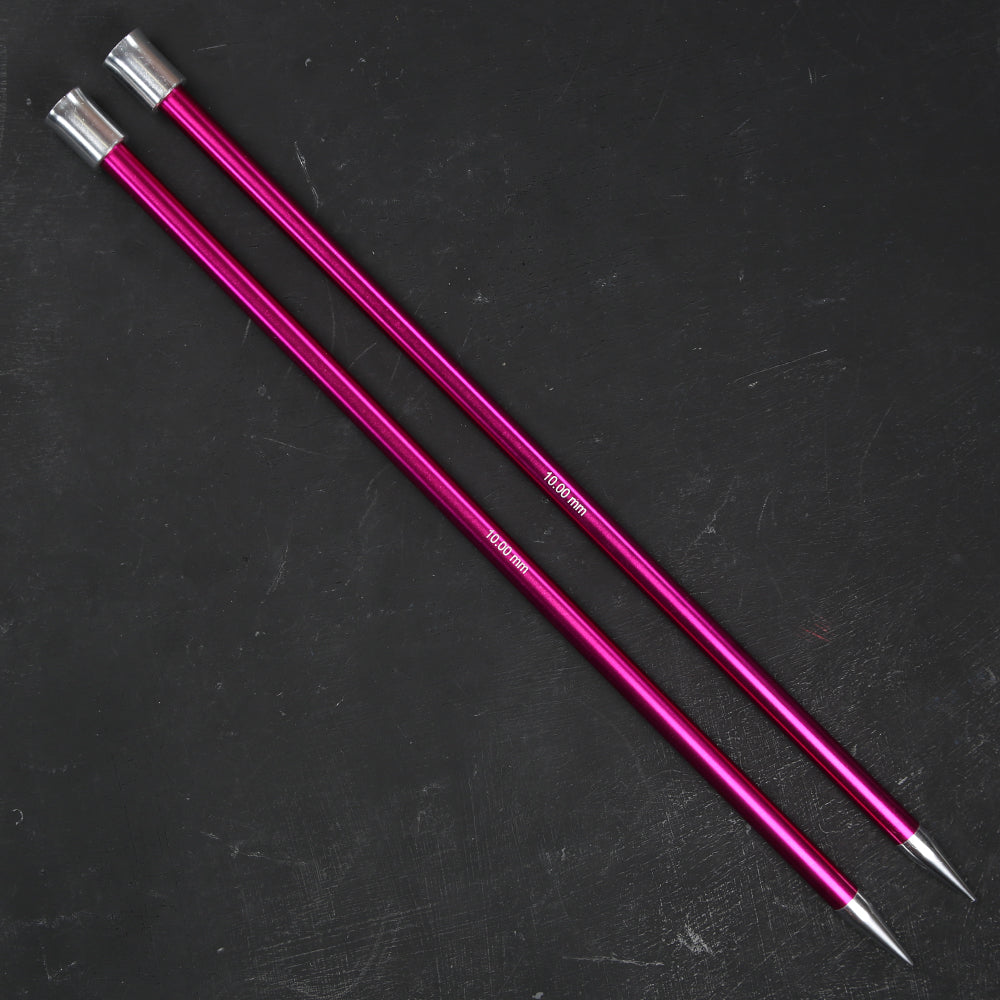 KnitPro Zing 10 mm 35 cm Metal Knitting Needles, - 47308