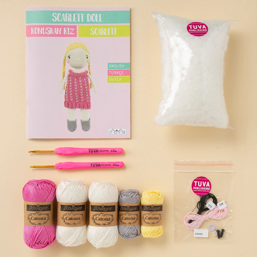 Tuva Crochet Amigurumi Kit, Scarlet doll - CAK05