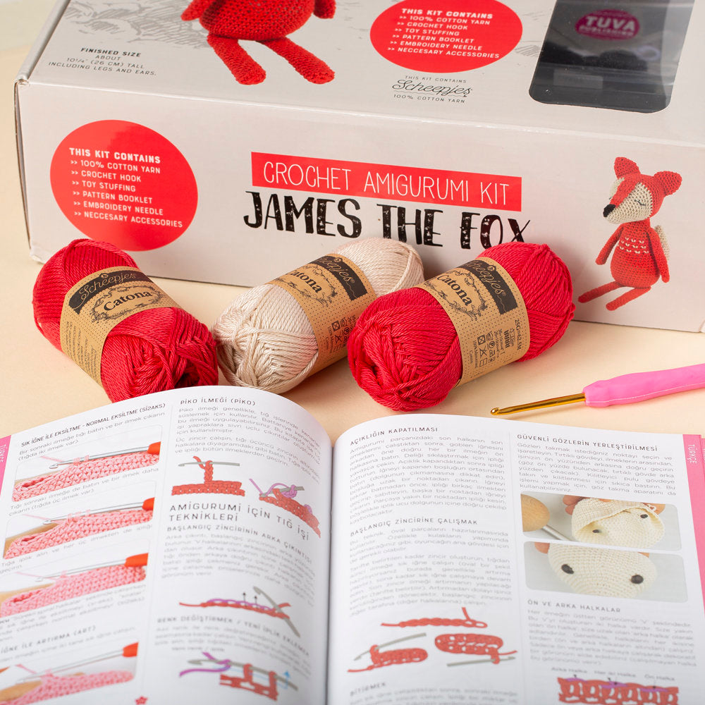 Tuva Crochet Amigurumi Kit, James the fox - CAK07