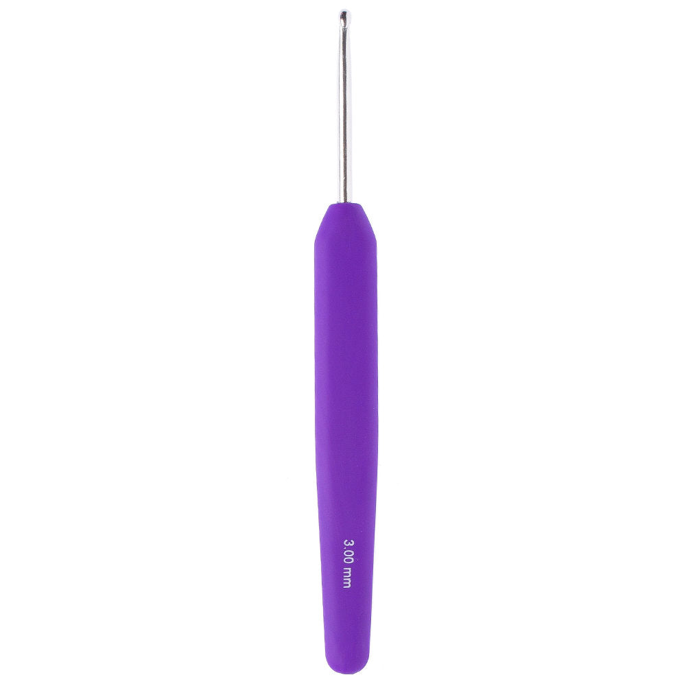 KnitPro Waves 3mm Purple Soft Handle Crochet Hook - 30905