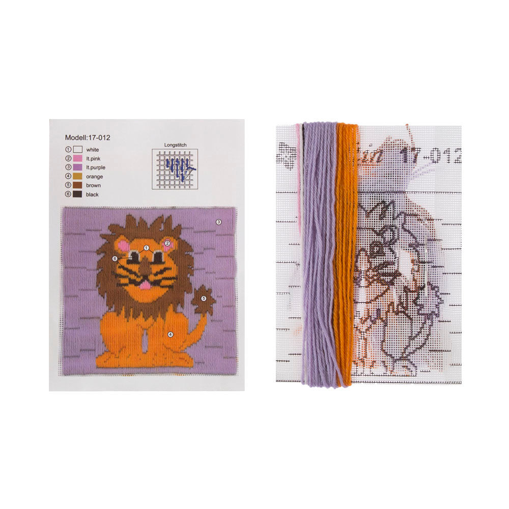 Duftin 15x15 cm Long stitch Embroidery kit, Lion - 17012- HU0350