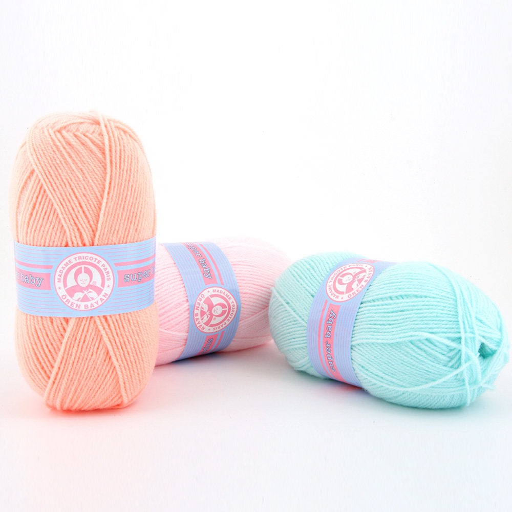 Madame Tricote Paris Super Baby Knitting Yarn, White - 3-1758