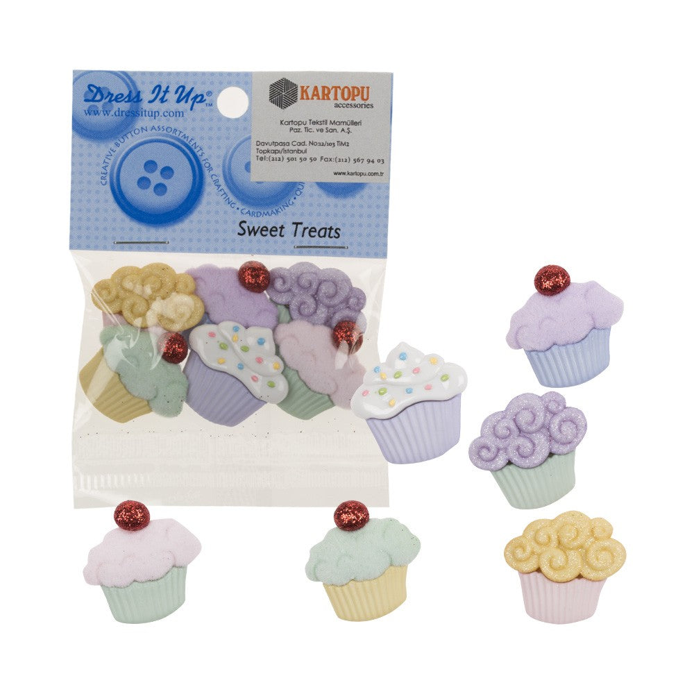 Dress It Up Creative Button Assortment, Cup Cake - 4814